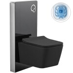 CERANO Kompletní WC set Modul/Forte - černá matná - integrované WC tlačítko - pneumatický modul - 51x36 cm