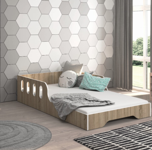 DumDekorace Dětská postel MALU 160 x 80 cm v dekoru dub sonoma