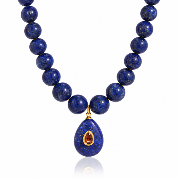 ELENYS Lapis Lazuli | Náhrdelník s pravým přírodním lapis lazuli Délka náhrdelníku: 40+5 cm / max. 45 cm