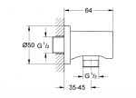 GROHE - Rainshower Nástěnné kolínko, supersteel 27057DC0