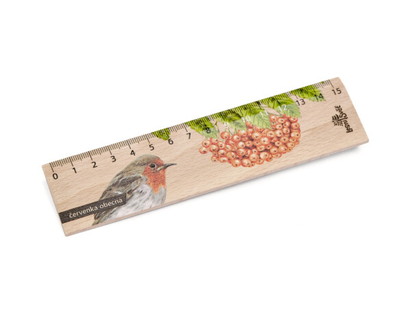 Dřevěné pravítko 15 cm - Červenka