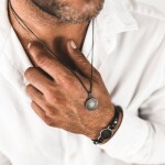 Inspirace 215 - Pánský set šperků - chirurgická ocel, kožené detaily, symbolika hvězd