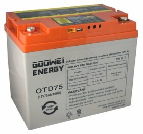 GOOWEI ENERGY DEEP CYCLE (GEL) baterie 12V/75Ah (OTD75)