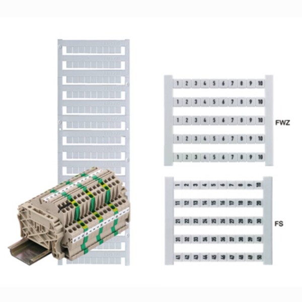 Terminal markers, Card, 5 x 5 mm, Polyamide, Colour: White DEK 5 GW PE 0537261187 bílá Weidmüller 500 ks