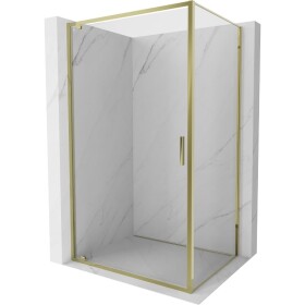 MEXEN/S - Exo sprchový kout dveře křídlové 100 x 85, transparent, zlato 8181-100-085-50-00