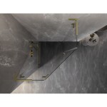 MEXEN/S - Lunar L sprchový kout pětiboký křídlový levá 80 x 80, transparent, zlato kartáčovaná 831L-080L-080P-55-00-L