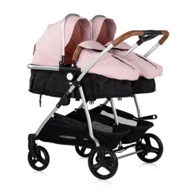 CHIPOLINO Kočárek pro dvojčata/nestejně staré děti - kombinovaný Duo Smart Pink Marshmallow (KBDS02506PM)