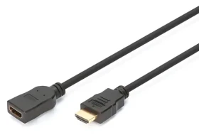 Digitus černá / HDMI prodlužovací kabel s Ethernetem / 2 m / 4K/60Hz / HDMI 2.0 / zlacené konektory (AK-330201-020-S)