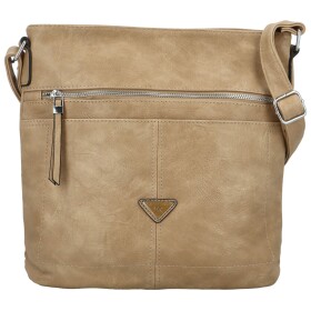 Trendy dámská koženková crossbody kabelka Skyler, béžová