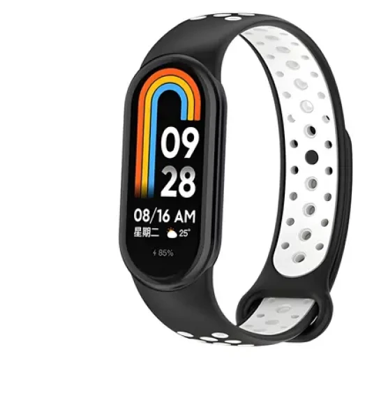 Beline Design Mi Band 8/9/10 černo-bílá / Řemínek / silikonový