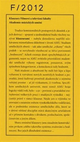 Klauzury Filmové televizní fakulty 2012