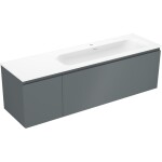 MEXEN/S - Orio koupelnová skříňka 160 cm s umyvadlem Vela pravá, 1S, 1D, grafit mat/bílá mat 91A13-16047-3-BBFF66-W23P01