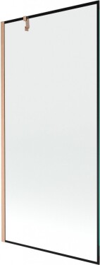 MEXEN/S - Next vanová zástěna FIX 90 x 150, černá vzor, měď kartáčovaná 895-090-000-00-70-65