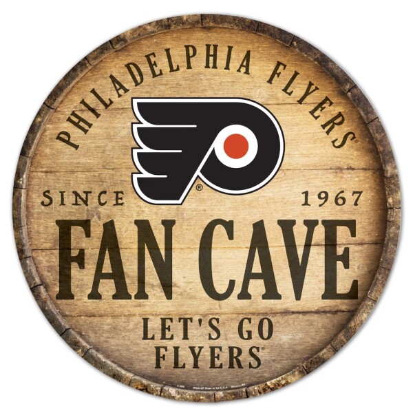Wincraft Dřevěná Cedule Philadelphia Flyers Fan Cave Circular Wood Sign