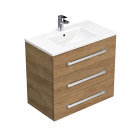 Koupelnová skříňka s umyvadlem SAT Cube Way 80x76,5x46 cm dub Hickory CUBE46803DHMOD CUBE46803DHMOD