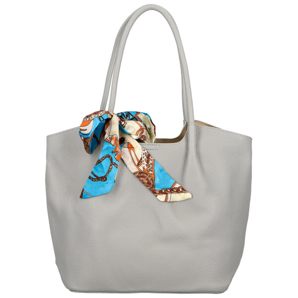 Módní dámská koženková kabelka na rameno Nenet, světle šedá