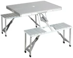 CAMPART Piknikový stůl se sezením TA-0820 / Skládací / Hliník / nosnost sedadla 100 kg / 136x86,5x67,5 cm