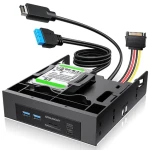 GrauGear Frontpanel USB Hub a čtečka karet / Frontpanel / 5,25" / USB-C 20 Gbps / 2x 2,5" SSD rámeček (G-MP01CR-5)