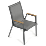 Zahradní židle, kov, síťovina, šedá, AZC-S1050 GREY