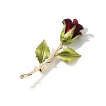 Elegantní brož v podobě růže, Červená