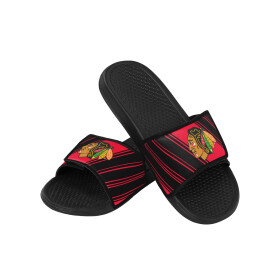 FOCO Pánské pantofle Chicago Blackhawks Legacy Velcro Sport Slide Slipper Velikost: EU