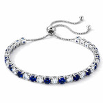 Tennis náramek s modrými a čirými zirkony Cianoti, Modrá 26 cm