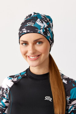 Čepice Rough Radical Beanie Power Black/Turquoise UNI