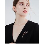 Exkluzivní brož Swarovski Elements Lucy - design pšenice, Růžová