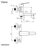 MEREO - Vanová nástěnná baterie se sklopným ramínkem, Viana, bez příslušenství, 150 mm, chrom CBE90203