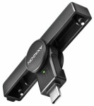 AXAGON CRE-SMPC černá / Kapesní čtečka SMART karet / USB-C 2.0 / podpora eObčanka (CRE-SMPC)