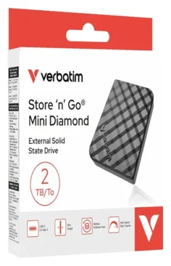 Verbatim Diamond SSD 2TB G2 černá / Externí SSD / USB-C / R: 1000 MB/s / W: 1000 MB/s (100002134906)