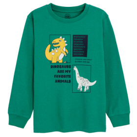 Mikina s potiskem dinosaurů- zelená - 92 GREEN