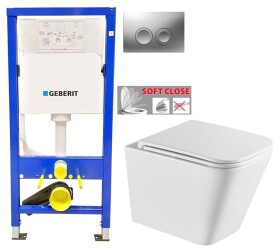 GEBERIT DuofixBasic s matným tlačítkem DELTA21 + WC INVENA FLORINA WITH SOFT, včetně soft/close sedátka 458.103.00.1 21MA FL1