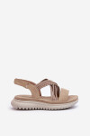Lehké Dámské Pohodlné Sandály Na Suchý Zip Beige Ceclea 36