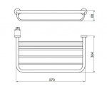IDEAL STANDARD - IOM Polička s držákem ručníků, délka 57 cm, hedvábná černá A9106XG