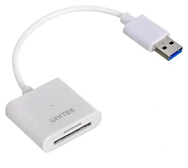 Unitek Y-9321 bílá / Čtečka paměťových karet / USB 3.0 / SD microSD / 2 sloty (Y-9321)