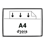 Djois závěsný rámeček kapsou, A4, otevřený shora, černé, 10 ks