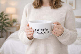 BEZ KAFE TO NEJSEM JÁ - MEGA XXL keramický hrnek 1000 ml