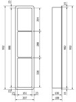 MEXEN - X-Wall-K modul pro vestavbu do stěny litý mramor 93,2 x 30,7, bílá 1900932010