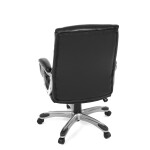 Kancelářské křeslo, černá ekokůže, plastový kříž, houpací mechanismus