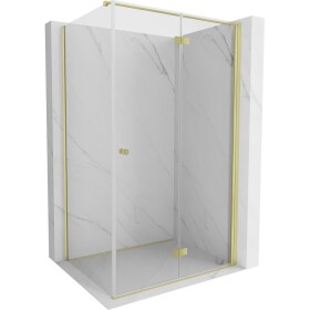 MEXEN/S - Mist-F sprchový kout skládací dveře pravá 95 x 70, transparent, zlato 8A6T-095-070-50-00-P