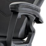 Herní křeslo, šedá a černá ekokůže, houpací mechanika, opěrák 135°