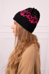 Dámská čepice Kira K374 black+pink UNI