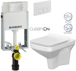 GEBERIT KOMBIFIXBasic vč. bílého tlačítka DELTA 50 + WC CERSANIT CLEANON COMO + SEDÁTKO 110.100.00.1 50BI CO1