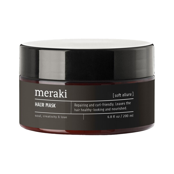 Meraki Pečující maska na vlasy Soft Allure 200 ml, hnědá barva, plast