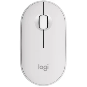 Logitech Pebble Mouse M350S bílá / bezdrátová optická myš / 3 tlačítka / 4000dpi (910-007013)