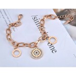 Ocelový náramek Rubia Gold - chirurgická ocel, římské číslice, Zlatá 17 cm + 4 cm (prodloužení)