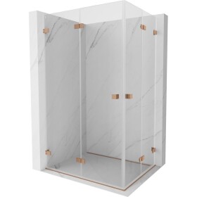 MEXEN/S - Lunar-F Duo sprchový kout skládací dveře 95 x 80, transparent, měď kartáčovaná 836-095L-080P-65-00