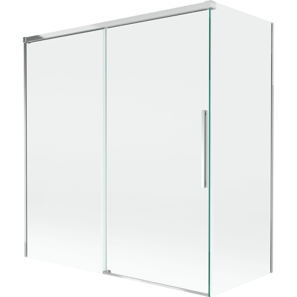 MEXEN/S - Rox vanová zástěna 2-křídlová posuvná 150 + 70 x 150, transparent, chrom 8C9-150-070-01-00