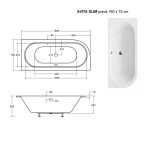 HOPA - Asymetrická vana AVITA SLIM - Nožičky k vaně - Bez nožiček, Rozměr vany - 160 × 75 cm, Způsob provedení - Pravé VANAVIT160SLIMP
